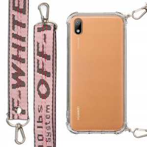 Etui Antishock + Smycz Róż do HUAWEI Y5 2019 Case
