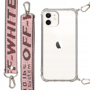 Etui Antishock + Smycz Róż do IPHONE 12 Case Mocna