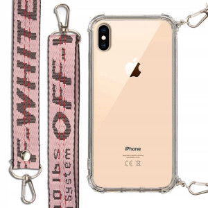 Etui Antishock + Smycz Róż do IPHONE XS MAX Case