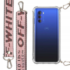Etui Antishock + Smycz Róż do MOTOROLA G51 5G Case