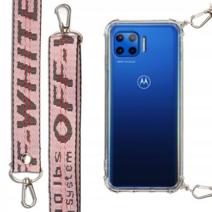 Etui Antishock + Smycz Róż do MOTOROLA ONE 5G Case