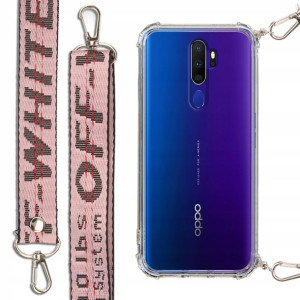 Etui Antishock + Smycz Róż do OPPO A11 Case Mocna