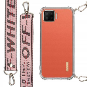 Etui Antishock + Smycz Róż do OPPO F17 Case Mocna