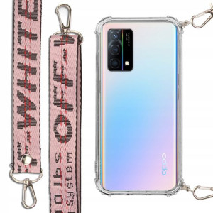 Etui Antishock + Smycz Róż do OPPO K9 Case Mocna