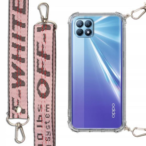 Etui Antishock + Smycz Róż do OPPO RENO 4 SE Case