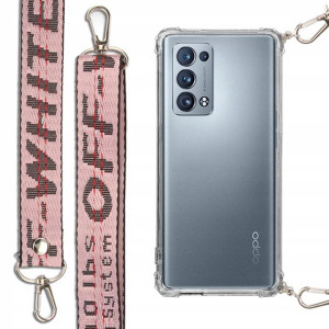 Etui Antishock + Smycz Róż do OPPO RENO 6 PRO PLUS