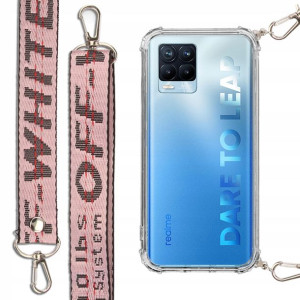 Etui Antishock + Smycz Róż do REALME 8 Case Mocna