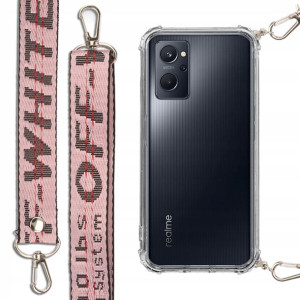 Etui Antishock + Smycz Róż do REALME 9i Case Mocna