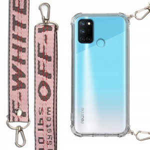 Etui Antishock + Smycz Róż do REALME C17 RMX2103