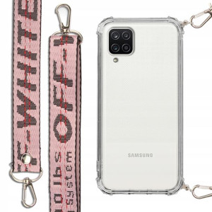 Etui Antishock + Smycz Róż do SAMSUNG A12 5G Case