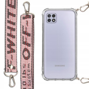 Etui Antishock + Smycz Róż do SAMSUNG A22 5G Case