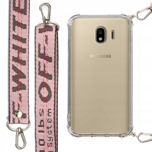 Etui Antishock + Smycz Róż do SAMSUNG J4 2018 Case