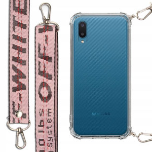 Etui Antishock + Smycz Róż do SAMSUNG M02 4G Case