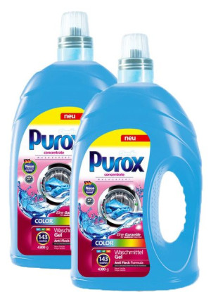 Niemiecki Żel Do Prania Purox Kolor 2x4,3l 286 Prań