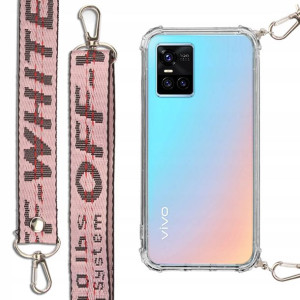 Etui Antishock + Smycz Róż do VIVO S10 Case Mocna
