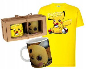 Zestaw Koszulka Kubek Pikachu Pokemon Dziecka Y5