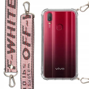 Etui Antishock + Smycz Róż do VIVO Y11 2019 Case