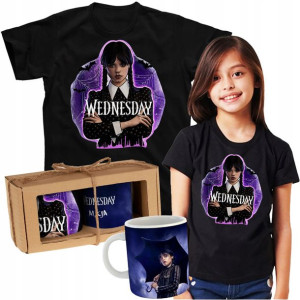 Zestaw Koszulka Kubek Wednesday Addams Prezent Y4