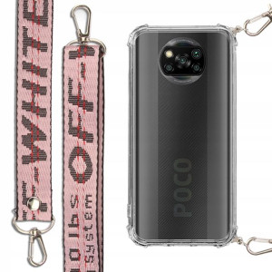 Etui Antishock + Smycz Róż do XIAOMI POCO X3 Case