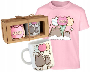 Zestaw Koszulka+kubek Pusheen Cat Dzień Dziecka Y5