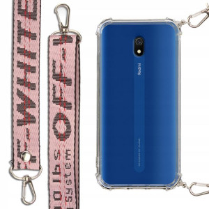 Etui Antishock + Smycz Róż do XIAOMI REDMI 8A Case