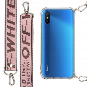 Etui Antishock + Smycz Róż do XIAOMI REDMI 9A Case