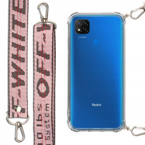 Etui Antishock + Smycz Róż do XIAOMI REDMI 9C Case