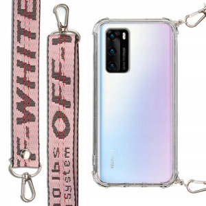 Etui Antishock + Smycz Różowa do HUAWEI P40 Case