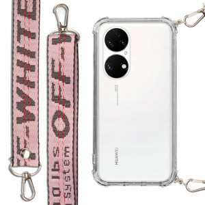 Etui Antishock + Smycz Różowa do HUAWEI P50 Case