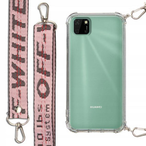 Etui Antishock + Smycz Różowa do HUAWEI Y5P Case