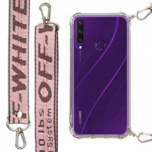 Etui Antishock + Smycz Różowa do HUAWEI Y6P Case