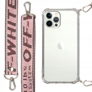 Etui Antishock + Smycz Różowa do IPHONE 12 PRO MAX