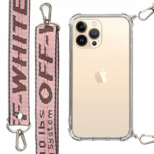 Etui Antishock + Smycz Różowa do IPHONE 13 PRO MAX