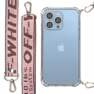 Etui Antishock + Smycz Różowa do IPHONE 14 PRO MAX