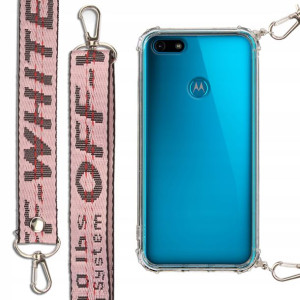 Etui Antishock + Smycz Różowa do MOTOROLA E6 PLAY