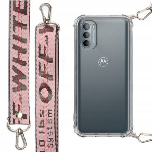 Etui Antishock + Smycz Różowa Do Motorola G31 4g