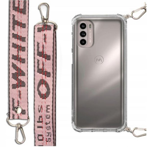 Etui Antishock + Smycz Różowa Do Motorola G41 4g
