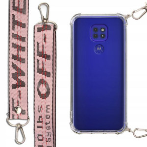 Etui Antishock + Smycz Różowa do MOTOROLA G9 Case