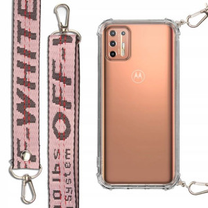 Etui Antishock + Smycz Różowa do MOTOROLA G9 PLUS