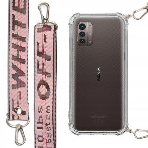 Etui Antishock + Smycz Różowa do NOKIA G11 4G Case