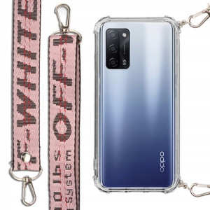 Etui Antishock + Smycz Różowa do OPPO A55 5G Case