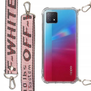 Etui Antishock + Smycz Różowa do OPPO A72 5G Case