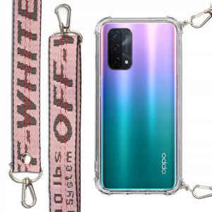 Etui Antishock + Smycz Różowa do OPPO A93 5G Case