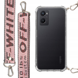 Etui Antishock + Smycz Różowa do OPPO A96 4G Case