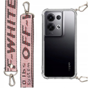 Etui Antishock + Smycz Różowa Do Oppo Reno 8 Plus