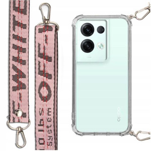 Etui Antishock + Smycz Różowa Do Oppo Reno 8 Pro