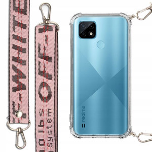 Etui Antishock + Smycz Różowa do REALME C21 Case