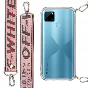 Etui Antishock + Smycz Różowa do REALME C21Y Case