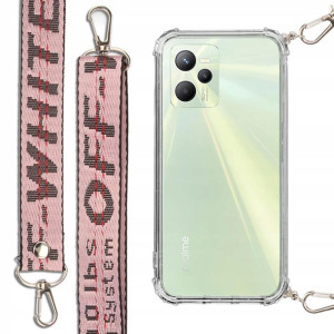 Etui Antishock + Smycz Różowa do REALME C35 Case