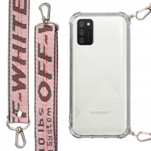 Etui Antishock + Smycz Różowa do SAMSUNG A02S Case